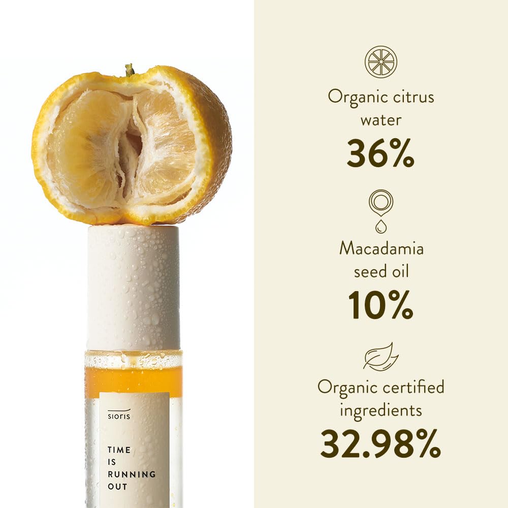 SIORIS Hydrating Face Mist Spray for Dry & Sensitive Skin, Organic & Vegan Facial Spray with Jojoba Oil & Citrus Water (Yuja), Lightweight Face Serum Mist for Dewy Glass Skin Finish, 3.38 fl oz