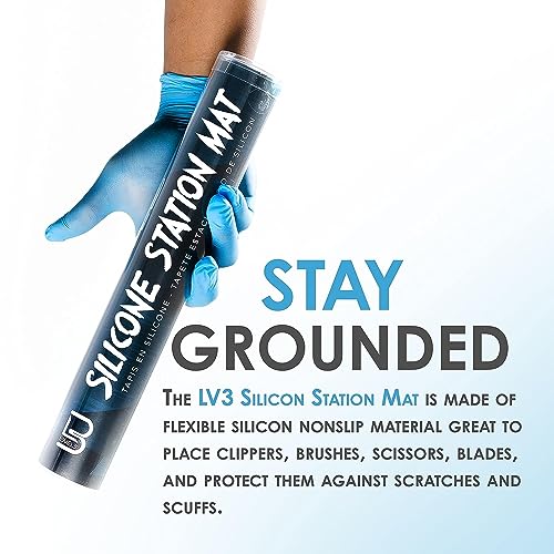 Level 3 Silicone Mat - Comfortable and Durable Non-Slip Barber Mat - Protects Against Scratches and Scuffs - Great for Barber and Hair Stylist Working Spaces
