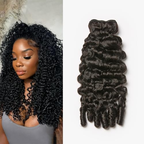 ASHINE Burmese Curly Hair Bundles Unprocessed Raw Human Hair Bundles Natural Black 16 inch