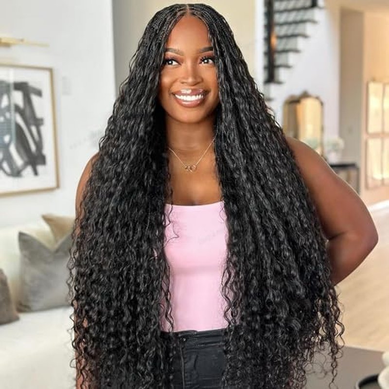 Pre-Divided Curly Bulk Human Hair For Boho Braids Loose Deep Wave Bulk Human Hair For Braiding Double Drawn Extensions (640 Roots)18inch/200g