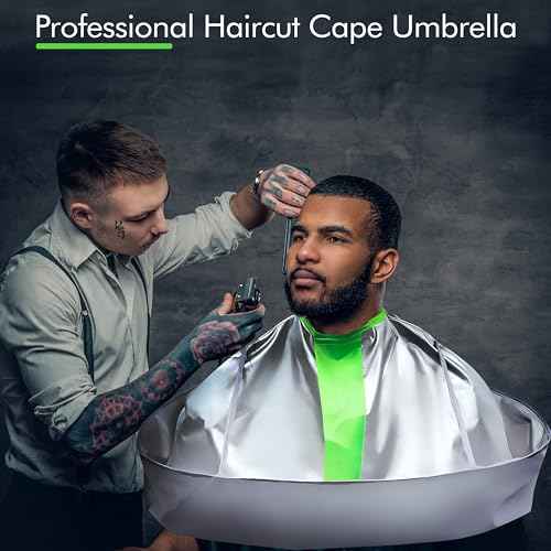 Hair Cutting Capes for Adults, Professional Haircut Cape Umbrella Waterproof Salon Barber Cape Hairdressing Apron, with 1PCS Black Comb