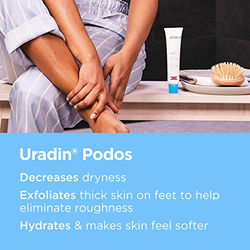ISDIN Foot Care Cream, Uradin Podos Gel Oil, Repairs and Hydrates Dry and Cracked Feet, 10% Urea, Fast Absorbing, Dermatologically Tested, 2.5 Fl Oz