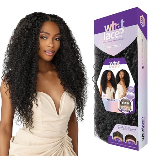 Sensationnel What Lace 13X6 Wigs - Aleena Lacefrontal Hand Tied Glueless Synthetic With Natural Density Preplucked Hairline (1B OFFBLACK)