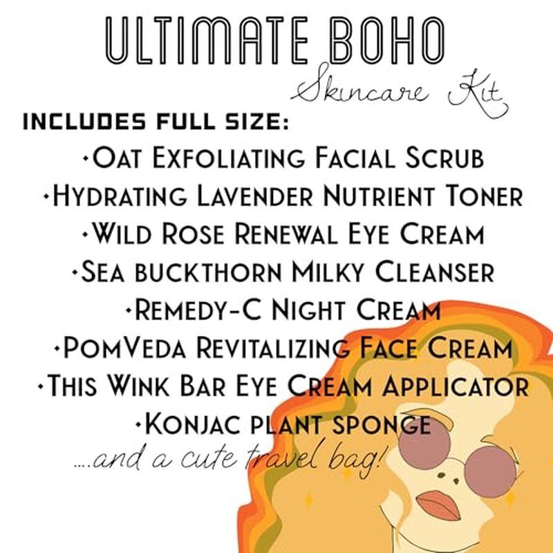 Natural Skincare Gift Set for Women ? Hydrating Face Cleanser, Moisturizer & Eye Cream ? Clean Beauty Facial Kit with Botanical Ingredients ? Perfect Self Care or Christmas Gift by Boho Aromatic