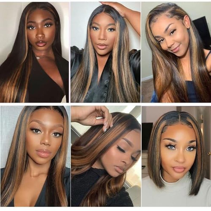 4X4 Lace Frontal Closure Wig Omber 27 Straight Wigs Human Hair 200% Density Real Human Hair Wig 4x4 Omber 27 Straight Wigs Human Hair Pre Plucked For Black Women