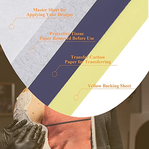 Yuelong 30pcs Blank Tattoo Practice Skin and Transfer Paper Kit Include 10pcs Fake Skin and 20pcs Tattoo Stencil Paper for Beginners and Experienced Artists