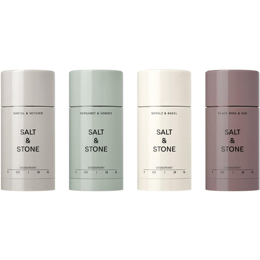 Salt & Stone Aluminum Free Deodorant | Extra Strength 48 Hour Protection for Women & Men | Made with Seaweed Extracts, Niacinamide & Prebiotics | Mini Deodorant Discovery Set