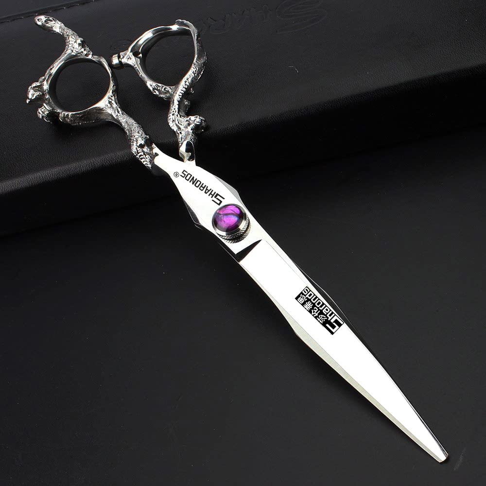 SHARONDS Hair Cutting Scissors Hairdressing Scissors Thinning Scissor Professional Barber Salon Home Shear For Men Women (8 inch flat)