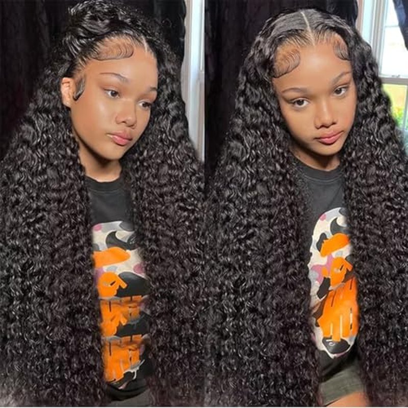30 Inch Deep Wave Lace Front Wigs Human Hair Wigs for Black Women 13x4 HD Transparent 200% Density Glueless Wigs Deep Curly Lace Frontal Wigs Human Hair Pre Plucked With Baby Hair