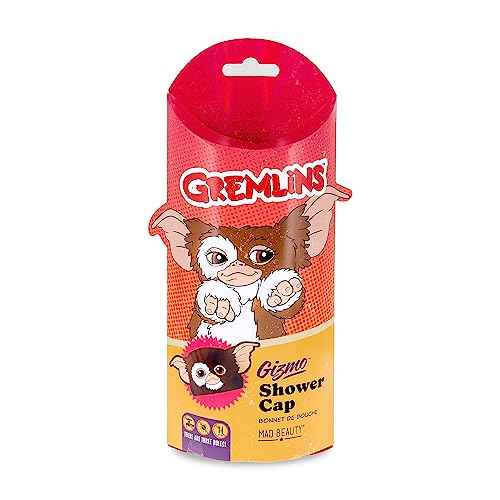 MAD BEAUTY Warner Brothers Gremlins Shower Cap, Keeps Hair Neatly Tucked Away, Dual Layer Comfort: Soft Fabric Inner & Water-Repelling Outer