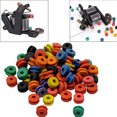 Tattoo Grommets, Rubber Bands & O-Rings - 100pcs Each, 3pcs Spanner for Tattoo Machine Parts