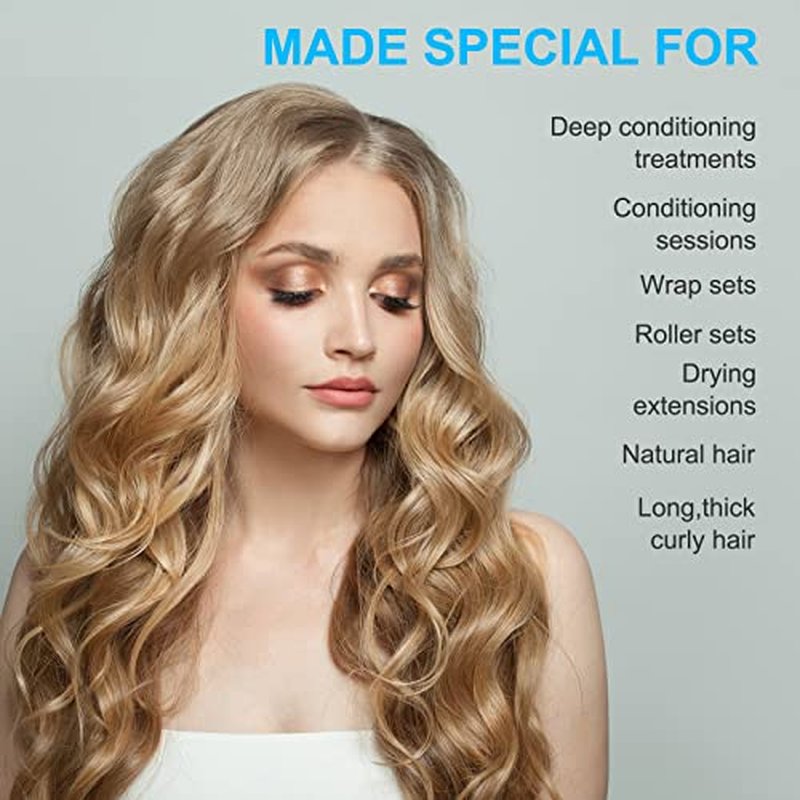 Upgraded Large Hooded Hair Dryer Bonnet Cap with Long Tube for Fast Drying, Fits All Head Sizes and Hair Styling