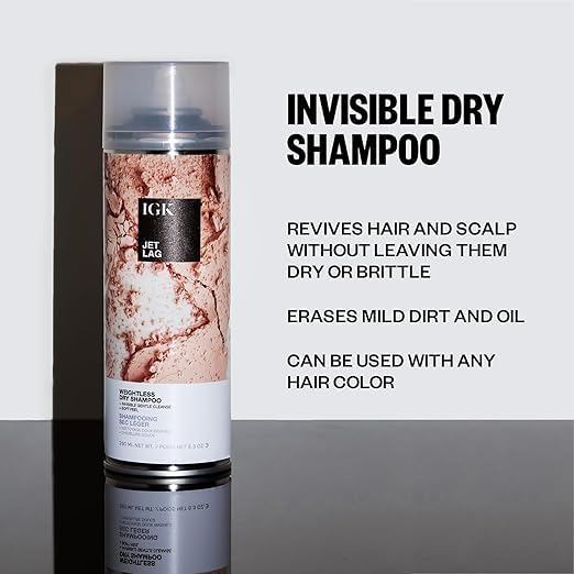 IGK Dry Shampoo Travel Size Variety Set - First Class, Jet Lag & Direct Flight | 3 Pack (2.0 oz Each)