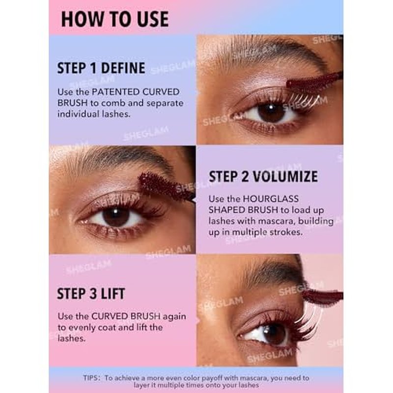 SHEGLAM All-In-One Volume & Length Mascara-Waterproof-Brugundy