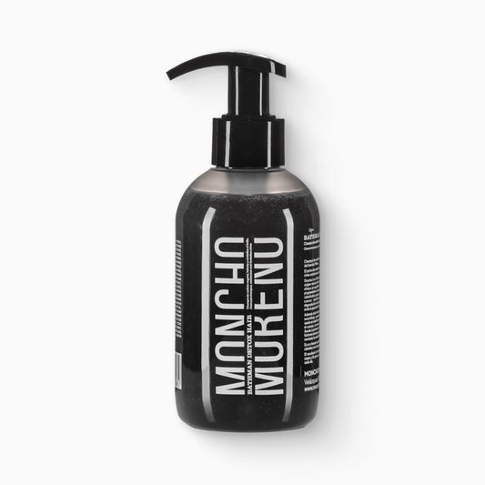 MONCHO MORENO Bathman Detox Hair - Detox Shampoo for Product Build-Up & Oily Scalp, Clarifying & Deep Cleansing Shampoo with Activated Charcoal for Oily Roots & Dry Ends (8.8 Fl Oz)