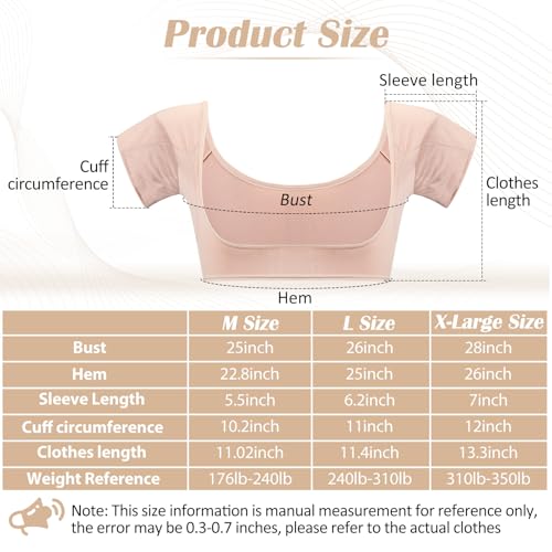 Handepo 6 Pcs Underarm Sweat Vest Breathable Armpit Sweat Proof Shirt Pads for Woman Underarm Protector