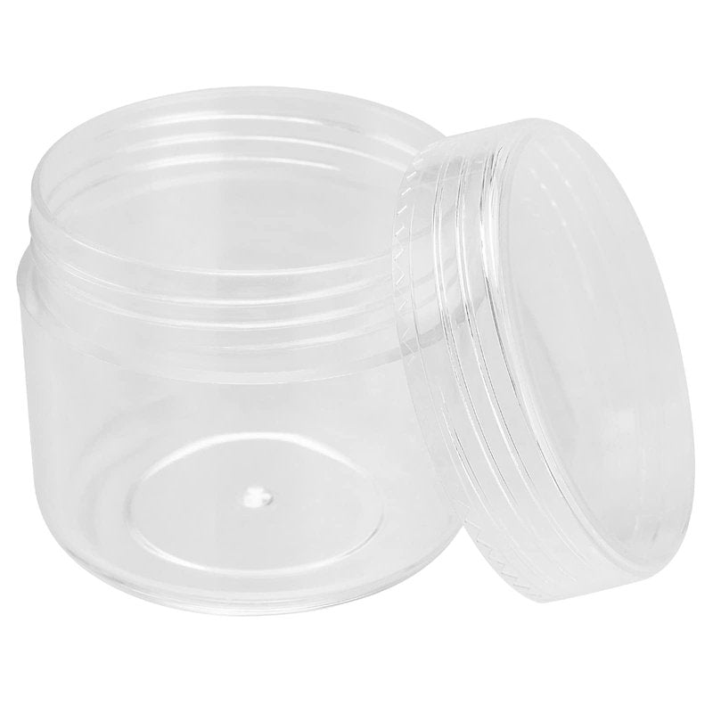 MUKLEI 150 Pieces Clear Plastic Sample Containers, 20g Empty Sample Round Cosmetic Jars, Travel Size Cream Cosmetic Container With Lid for Lotions, Creams, Make up