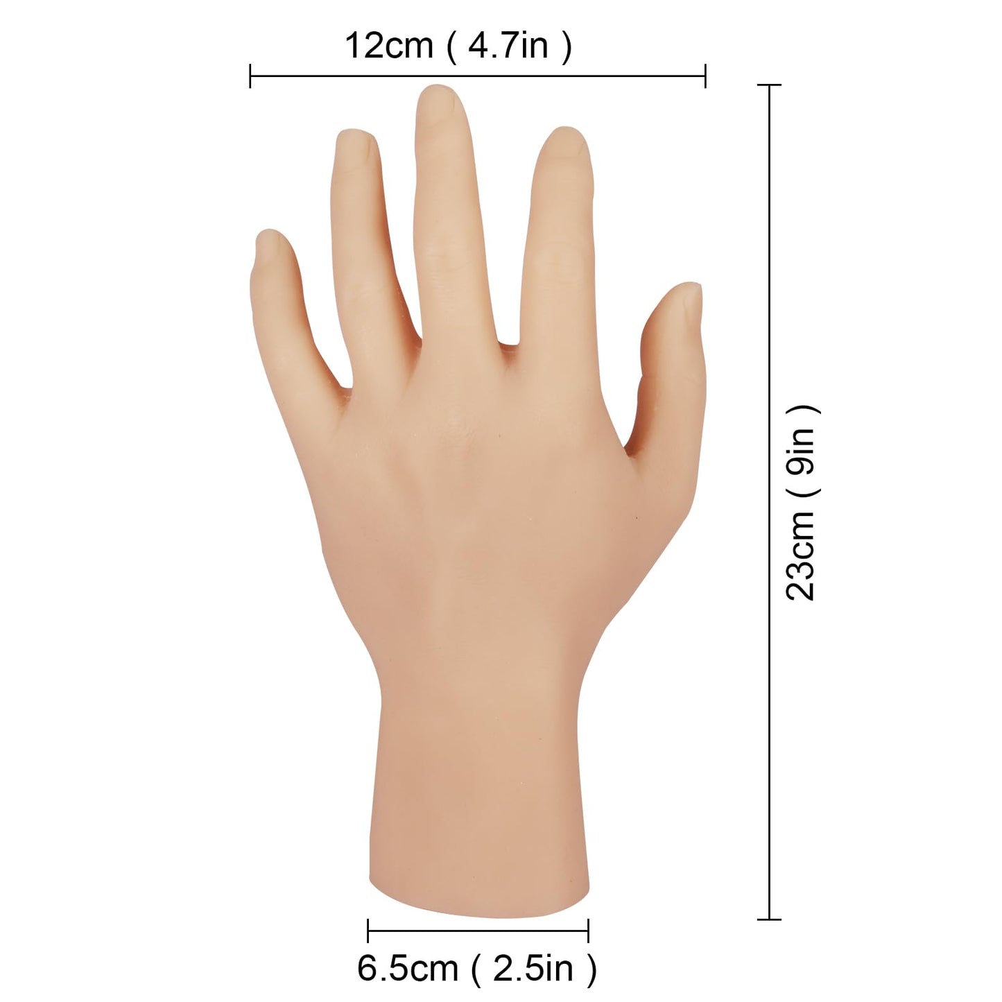 Tattoo Practice Hand with Wrist - Autdor Left Tattoo Fake Hand with Short Arm Silicone Hand Model Fake Skin Tattoo Practice Skin for Tattoo Training or Display for Tattoo Supplies Tattoo Artists