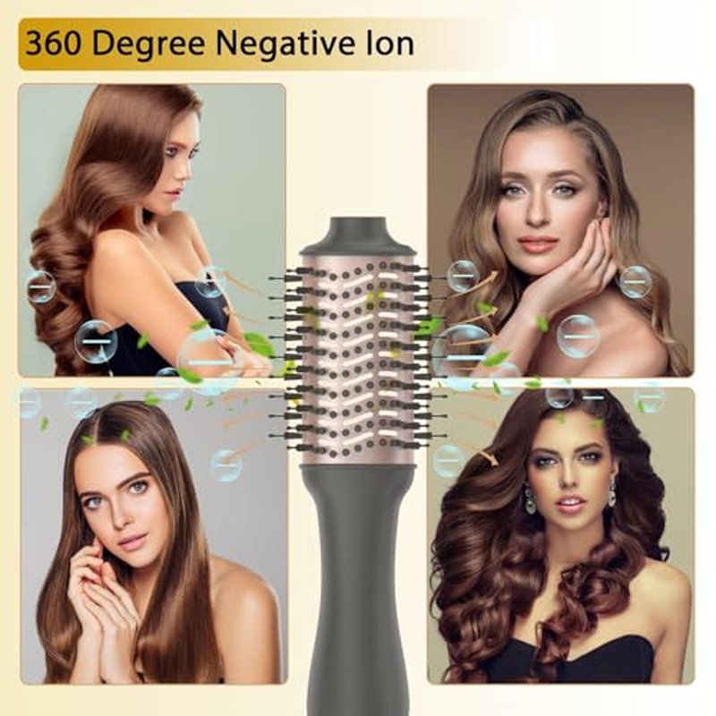 Nicebay Hair Dryer Brush, Blow Dryer Brush for Women Fast Styling, One Step Blowout Brush with Display Screen-Less Frizz, More Shine, Oval Ceramic Barrel, Negative Ion