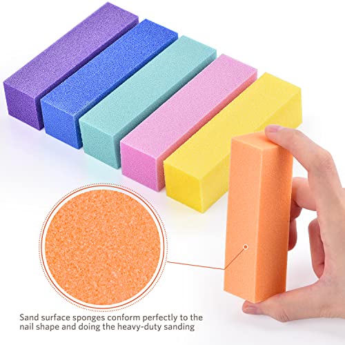 TsMADDTs Nail Files and Buffers, Professional Manicure Tools Kit Rectangular Art Care Buffer Block Tools 100 180 Grit 12PCS(Black)