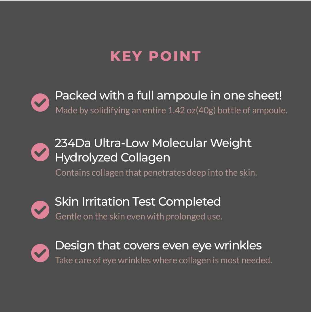 KIERA Vitalizing Collagen Gel Mask 1.42oz(40g) x 4ea | Hydrolyzed Collagen, Overnight Moisturizing, Lifting Hypoallergenic Face Mask For All Skin Types