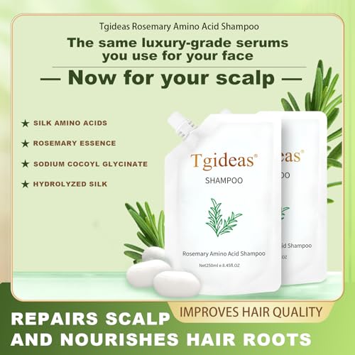 Tgideas Rosemary Amino Acid Shampoo, Hair Growth Shampoo for Thinning Hair Women and Men Hair Loss, Zinc PCA Thicken & Strengthen Scalp with Hydrolyzed Silk 8.45 fl.oz - 2 Packs