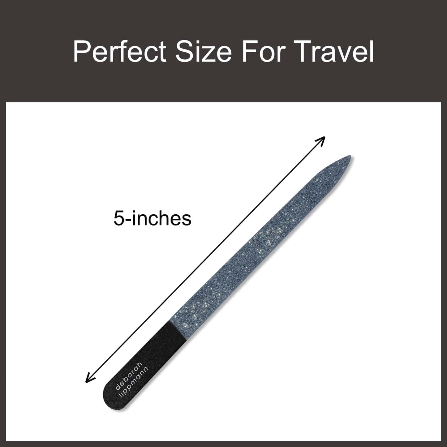 Deborah Lippmann Nail File - Fine Diamond Ceramic Emery Board for Manicure & Pedicure | 5-Inch Reusable Tool