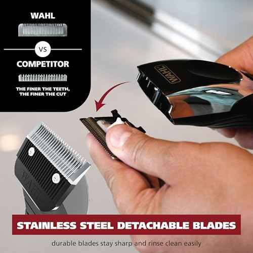 Wahl Clipper Cordless Chrome Pro Hair Clippers for Men and Battery Hair Trimmer Combo for Full Haircuts and Touch-Up Trims ? Model 3026590