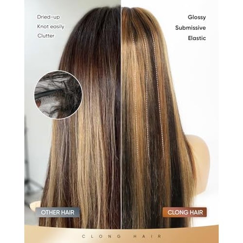 CLong Highlight Ombre Lace Front Wig Human Hair, 13x4 Straight 4/27 Honey Blonde HD Lace Front Wig Pre Plucked 200% Density Colored Lace Front Wigs for Black Women 22Inch