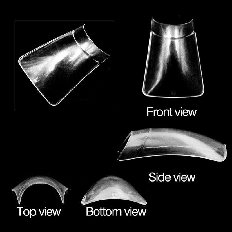 Clear Duck Nail Tips - 500PCS Flare Acrylic Nail Tips for DIY & Salons | 10 Sizes Available