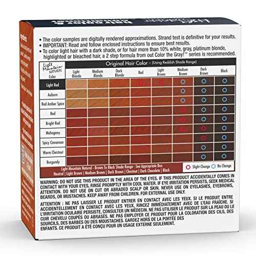 Light Mountain Henna Hair Color & Conditioner - Light Red Hair Dye for Men/Women, Organic Henna Leaf Powder and Botanicals, Chemical-Free, Semi-Permanent Hair Color, 4 Oz