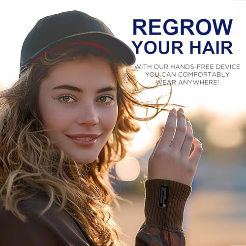 Laser Hair Growth Cap, Red Light Therapy Cap, Low Level Laser Therapy (LLLT) Equipment for Promoting Hair Growth in Women and Men£¨Black£©