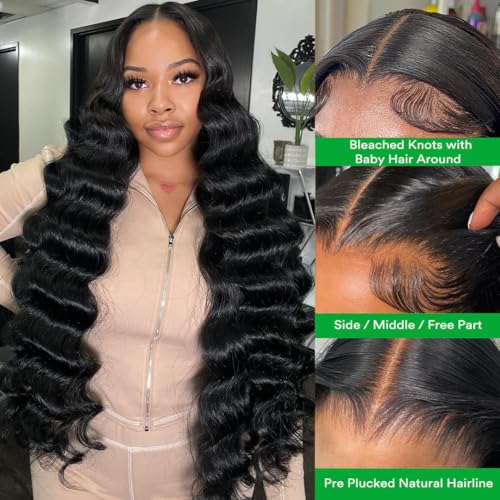 Body Wave Lace Front Wig - Human Hair, 30 Inch, 13x4 HD Transparent Lace, Glueless, Pre Plucked, 180% Density