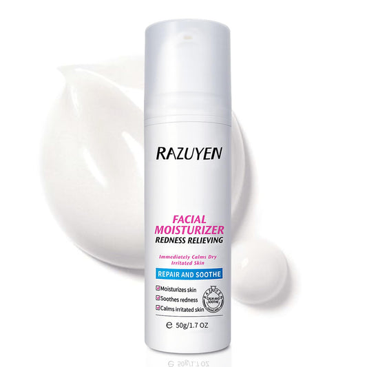 RAZUYEN Panthenol Cream, Soothing Face Repair Cream for Sensitive Skin, Fragrance Free, Non-Comedogenic, Hypoallergenic, Ceramide Moisturizer for Calming and Hydrating Skin, 1.7 Oz