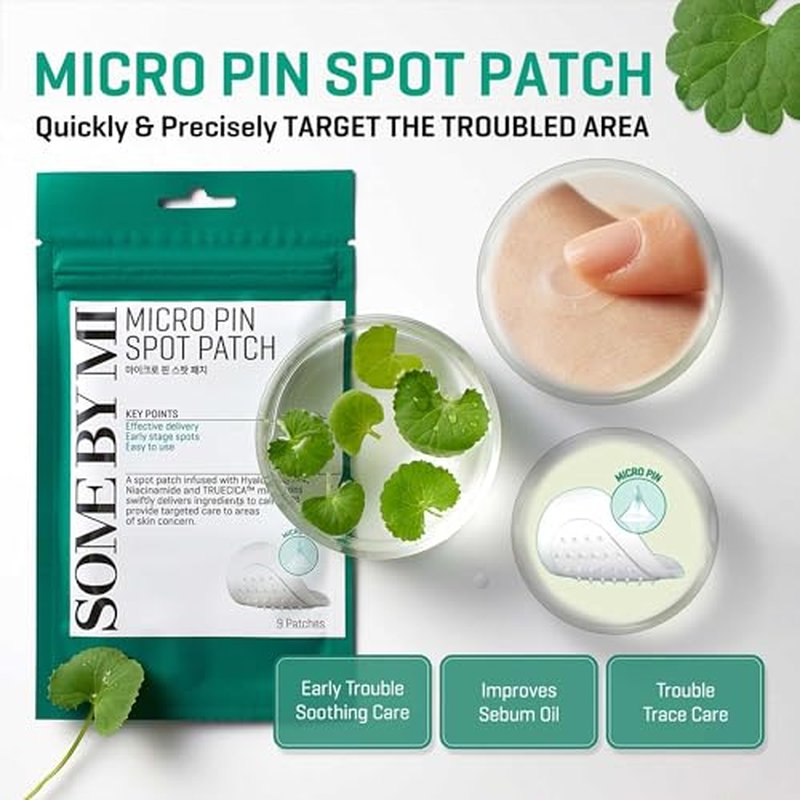 SOME BY MI Micro Pin Spot Patch - Pack of 1, 14mm 9 Counts - Microneedle Hydrocolloid Pimple Patch with Salicylic and Hyaluronic Acid - Skin Troubles Care Focused Spot Cover - Korean Skin Care