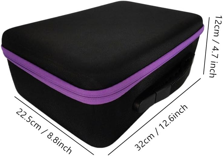 Essential Oil Storage Case - Hard Shell Organizer for 120 Bottles | Portable Double-Layer with Foam Insert (Black/Purple)