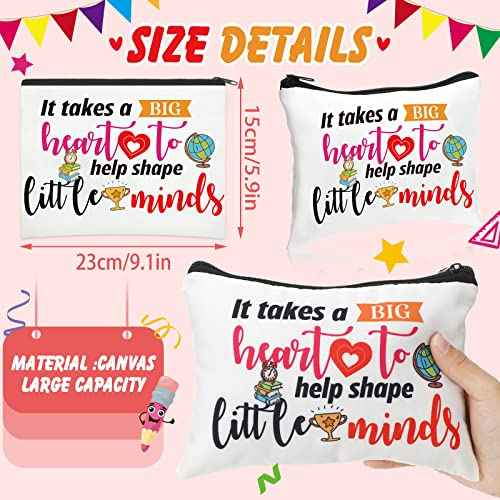 Hillban 32 Pieces Teacher Christmas Gifts Teacher Appreciation Gifts Women Cosmetic Makeup Bag Funny Pencil Pouch for Graduation Birthday Christmas(Cute)