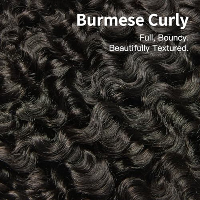 ASHINE Burmese Curly Bundles Human Hair Unprocessed Raw Burmese Curly Water Wave Human Hair Single Bundle 24 inch Natural Black