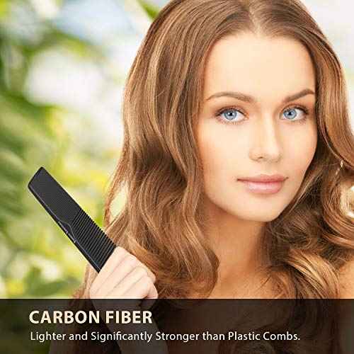 Hair Cutting Comb (5 Pack) - Professional 8.75¡± Black Carbon Fiber Anti Static Chemical And Heat Resistant Hair Combs For All Hair Types For Men and Women - By Bardeau Essentials