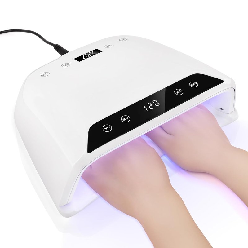 UV LED Nail Lamp - 320W Dual-Screen Gel Nail Dryer | Eye-Safe Flash Cure, 4 Timers, 72 Beads