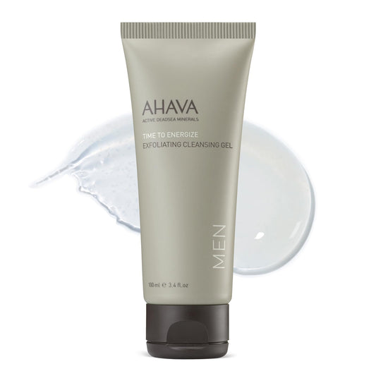 AHAVA Men's Exfoliating Cleansing Gel - Helps Against Clogged Pores, Smoothes & Cleans, Refreshes & Energizes the Skin with exclusive Osmoter & antioxidant botanic complex: G-Force, 3.4 Fl.Oz
