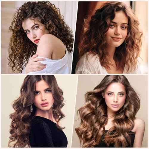 Obeoby 50 Pcs in 1 Pack 4 Sizes Hair Rollers with Gift Makeup Bag, 24 Pcs Self Grip Rollers and Clips, Comb, 25/36/48/60 mm Curlers for Volume Medium Long Hair