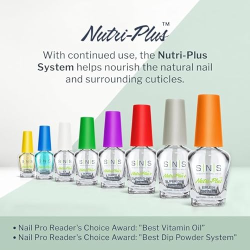 SNS Base Coat Nail Polish for Nail Dip Powder, Gel Base - Long-Lasting & Fast-Drying Nail Strengtheners Gel Base - Low-Odor & No UV Lamp Required - 0.5 Oz