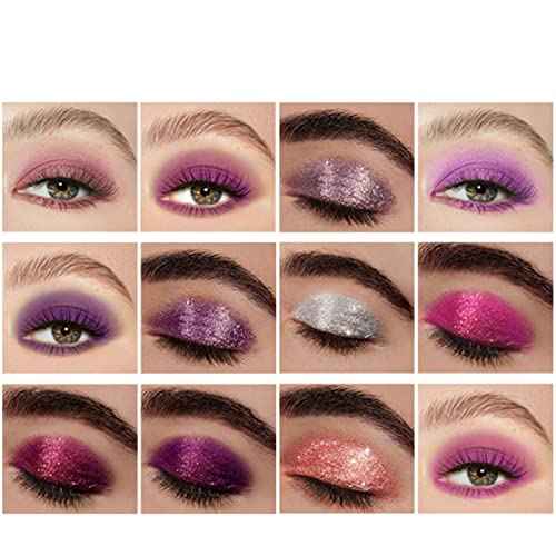 MAEPEOR Jam Purple Eyeshadow Palette 9 Colors Stunning Matte Glitter Eyeshadow Palette Longlasting Waterproof Shimmer Eye Shadow for Girls and Women (Set 3, Jam Purple)
