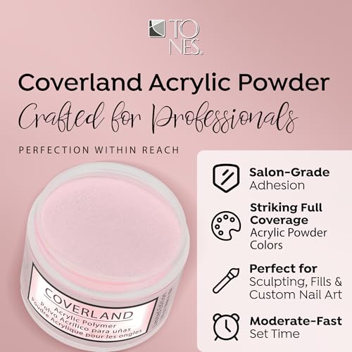 TONES Coverland Acrylic Powder | Her Majesty | 3.5Oz | Limited Edition | Professional Nail Enhancement | Strong - Long Lasting Formula | Bubble Free Finish