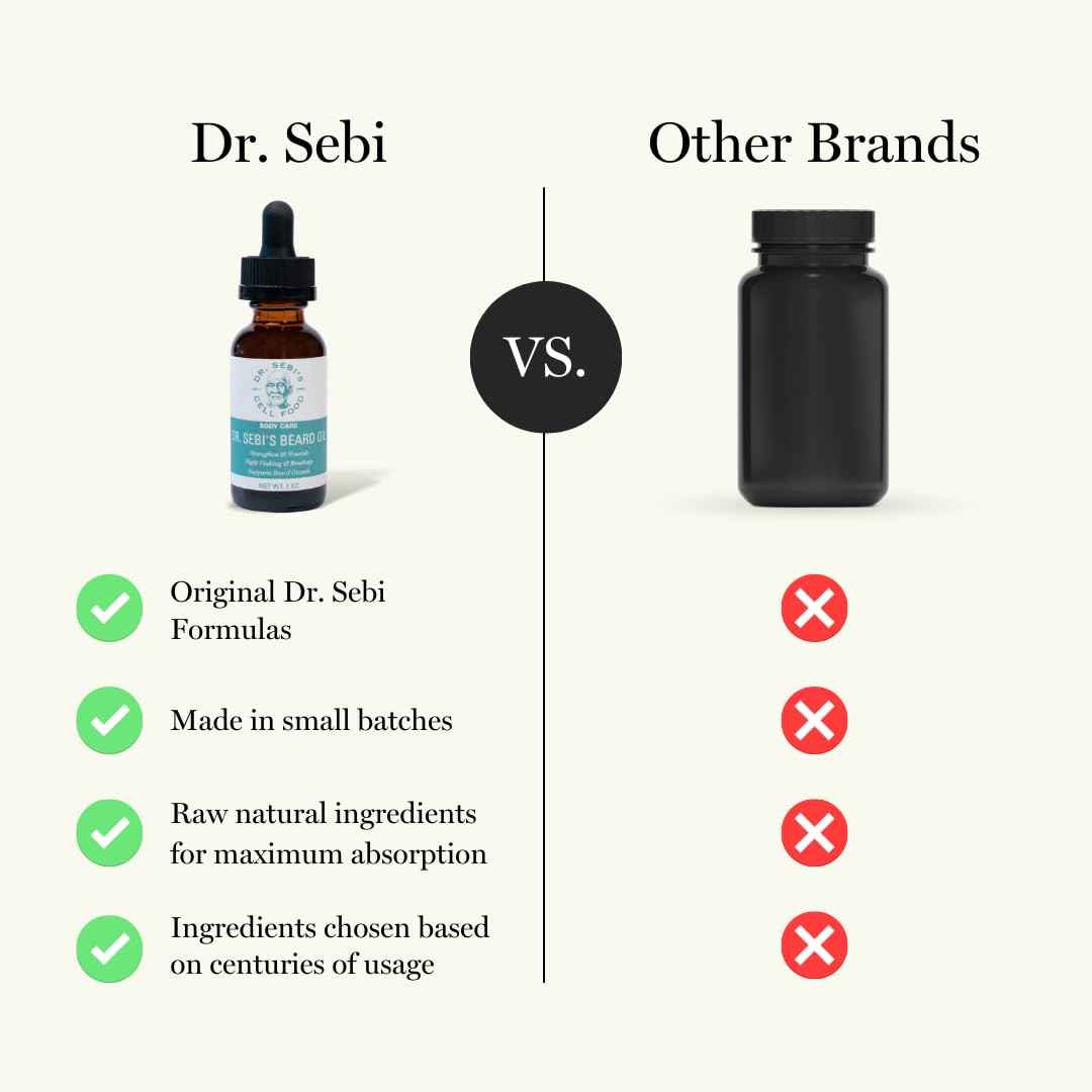Beard Oil for Men with Batana Oil - Strengthens, Moisturizes & Supports Natural Beard Growth - Dr. Sebi Beard Conditioner for Grooming with Argan, Jojoba & Grapeseed & Oils - 1 fl oz