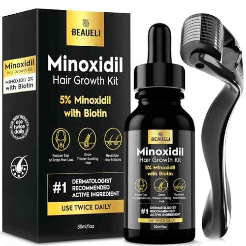 Minoxidil for Men, Minoxidil for Men Beard Growth Kit, Minoxidil for Women Hair Growth Kit, Hair Regrowth for Men, Beard Growth Serum, Minoxidil 5 Percent (Black)
