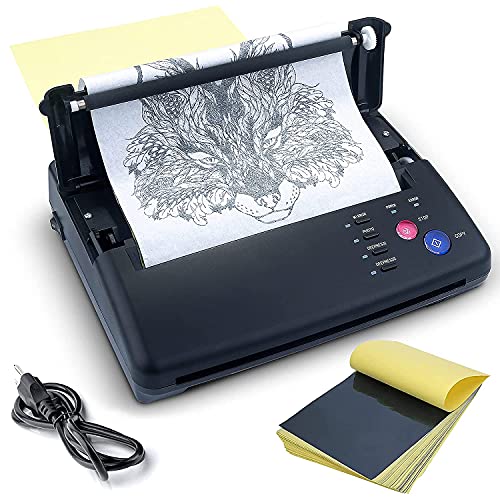 Tattoo Transfer Stencil Machine Copier Printer Thermal Tattoo Kit Copier Printer With 20pcs Tattoo Stencil Transfer Paper, Black£¨ Not Wireless£©