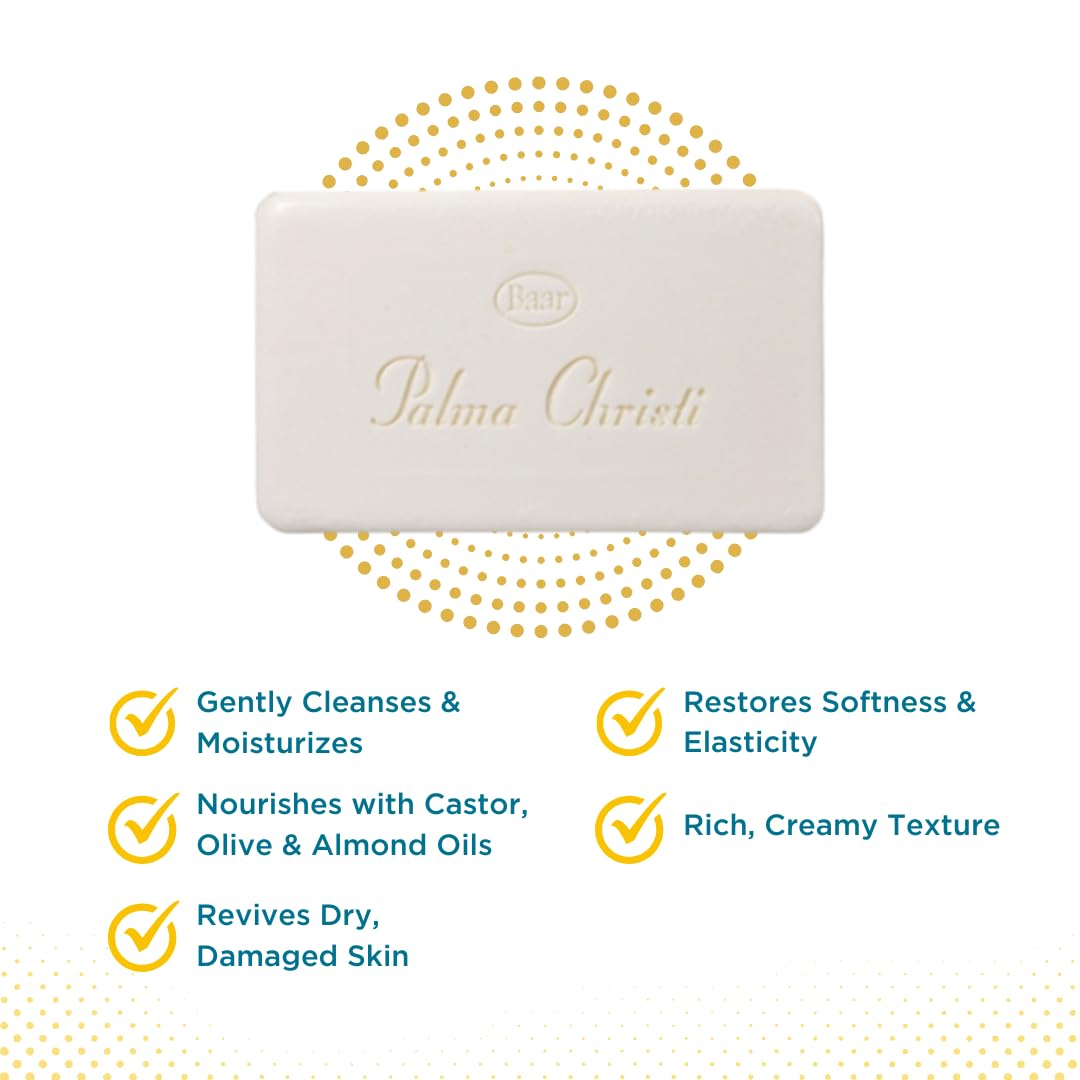 Baar Palma Christi (Castor Oil) Natural Cleansing Bar Soap, 6 bar set