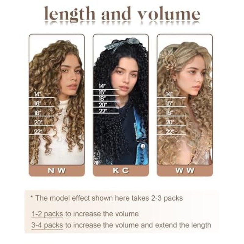 Hetto Thick Curly Hair Extensions Brown Curly Clip in Hair Extensions Human Hair Natural Wavy #2 Darkest Brown Curly Clip Hair for Women 7Pcs 135g 18 Inch
